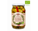 Ekologiczne ogórki konserwowe z ostrą papryką 850g