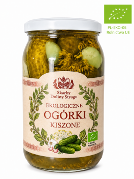 Ekologiczne ogórki kiszone 800g